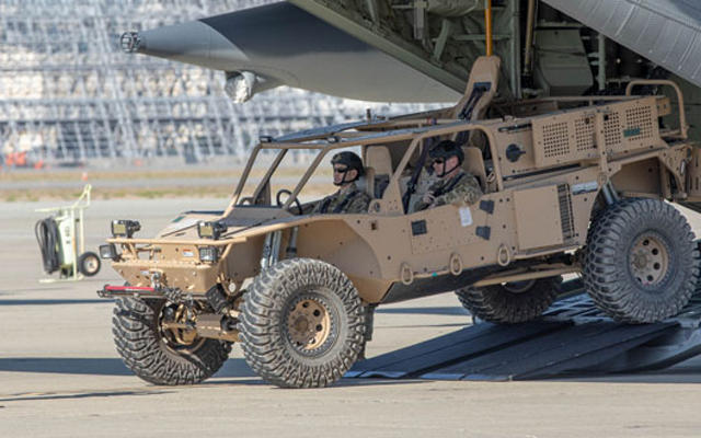 Vehicle offloading from plane